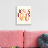 Toile Conception de typographie chrétienne Jésus aime  (Insitu(Salon))
