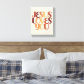 Toile Conception de typographie chrétienne Jésus aime  (Insitu(Chambre))