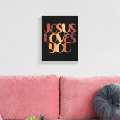 Toile Conception de typographie chrétienne Jésus aime (Insitu(Salon))