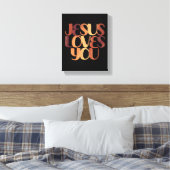 Toile Conception de typographie chrétienne Jésus aime (Insitu(Chambre))