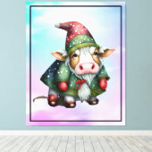 Toile Conception de vache Gnome de Noël-83456 (Insitu (Plancher de Bois))