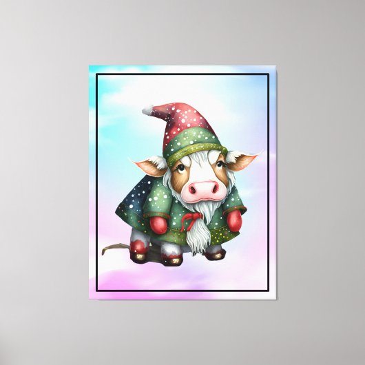 Toile Conception de vache Gnome de Noël-83456 (Recto)