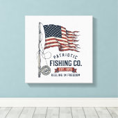 Toile Conception de vecteur de drapeau de pêche patrioti (Insitu (Plancher de Bois))