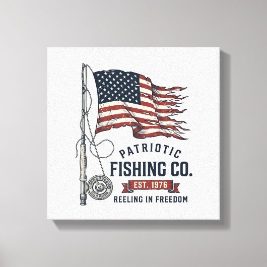 Toile Conception de vecteur de drapeau de pêche patrioti (Recto)