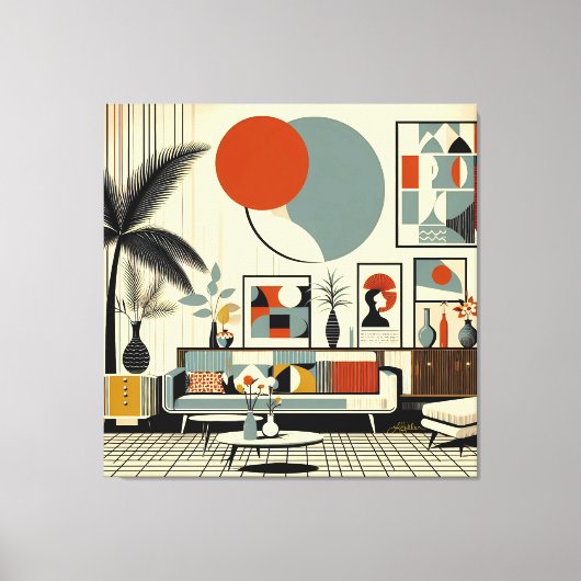 Toile Conception d'intérieur de milieu de siècle Eclipse (Recto)