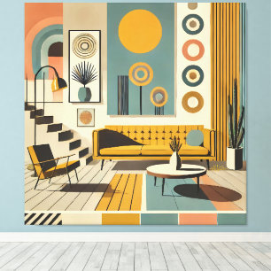 Toile Conception d'intérieur de milieu de siècle Salon d