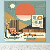 Toile Conception d'intérieur de milieu de siècle Salon S (Insitu (Plancher de Bois))