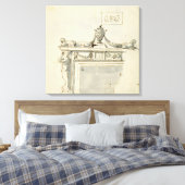 Toile Conception esquissée pour une cheminée (stylo et e (Insitu(Chambre))