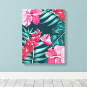 Toile Conception florale d'été exotique (Insitu (Plancher de Bois))