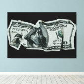 Toile Conception moderne d'un billet de 100 $ froissé (Insitu (Plancher de Bois))