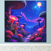 Toile Conception nocturne de la forêt de champignons enc (Insitu (Plancher de Bois))