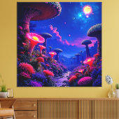 Toile Conception nocturne de la forêt de champignons enc (Insitu(Salon))