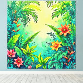 Toile Conception Tropical Jungle Lush Paradise (Insitu (Plancher de Bois))