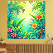 Toile Conception Tropical Jungle Lush Paradise (Insitu(Salon))
