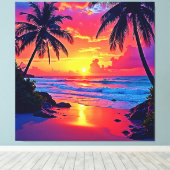 Toile Conception Tropical Sunset Paradise (Insitu (Plancher de Bois))