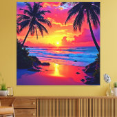 Toile Conception Tropical Sunset Paradise (Insitu(Salon))