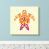 Toile Conception Tropicale de la tortue de mer coucher d (Insitu (Plancher de Bois))
