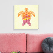 Toile Conception Tropicale de la tortue de mer coucher d (Insitu(Salon))