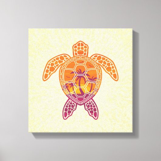 Toile Conception Tropicale de la tortue de mer coucher d (Recto)