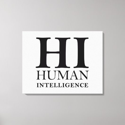 Toile Conception typographique de l'humain contre l'IA (Recto)