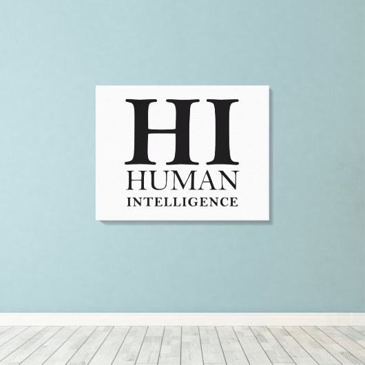 Toile Conception typographique de l'humain contre l'IA (Insitu (Plancher de Bois))