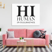 Toile Conception typographique de l'humain contre l'IA (Insitu(Salon))