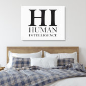 Toile Conception typographique de l'humain contre l'IA (Insitu(Chambre))