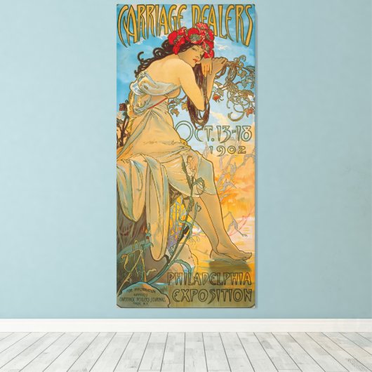 Toile Concessionnaires de transport par Alphonse Mucha ( (Insitu (Plancher de Bois))