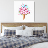 Toile Cône rose Sakura crème glacée gaufre (Insitu(Chambre))