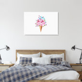 Toile Cône rose Sakura crème glacée gaufre (Insitu(Chambre))