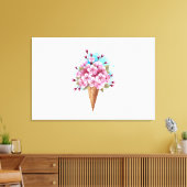 Toile Cône rose Sakura crème glacée gaufre (Insitu(Salon))