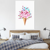 Toile Cône rose Sakura crème glacée gaufre (Insitu(Chambre))