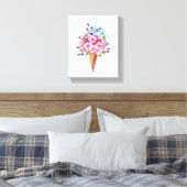 Toile Cône rose Sakura crème glacée gaufre (Insitu(Chambre))