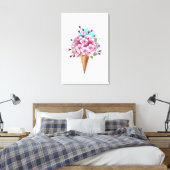 Toile Cône rose Sakura crème glacée gaufre (Insitu(Chambre))