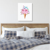 Toile Cône rose Sakura crème glacée gaufre (Insitu(Chambre))