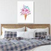 Toile Cône rose Sakura crème glacée gaufre (Insitu(Chambre))