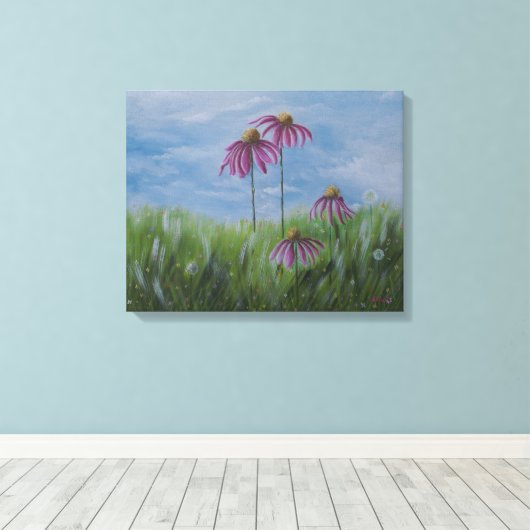 Toile Coneflower Wishes Wrapped Canvas (Insitu (Plancher de Bois))