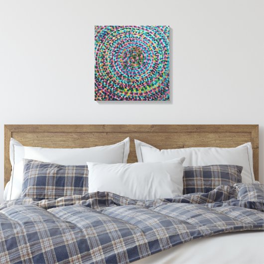 Toile Confetti Spirals Stretched Canvas Print (Insitu(Chambre))