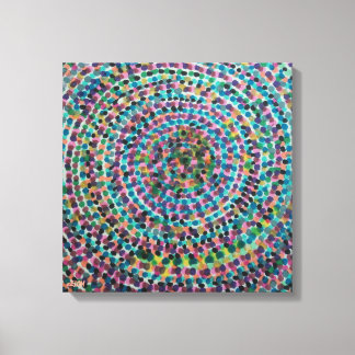 Toile Confetti Spirals Stretched Canvas Print