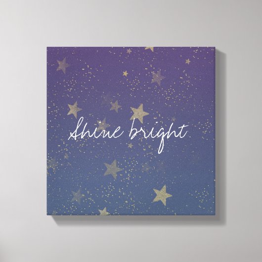 Toile Confetti violet Gold Stars (Recto)