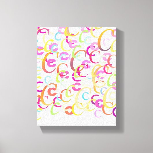 Toile Confettis en forme de lettre "C" (Recto)
