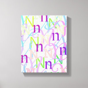 Toile Confettis en forme de lettre "N"