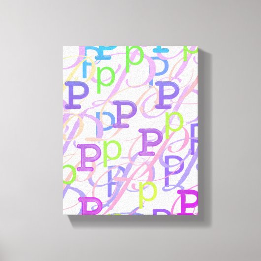 Toile Confettis en forme de lettre "P" (Recto)
