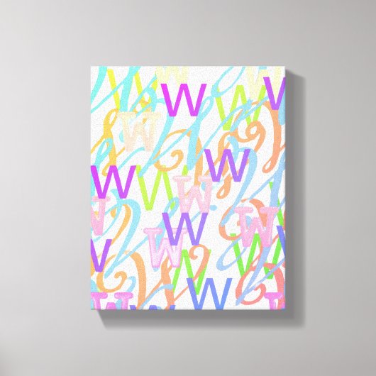 Toile Confettis en forme de lettre "W" (Recto)