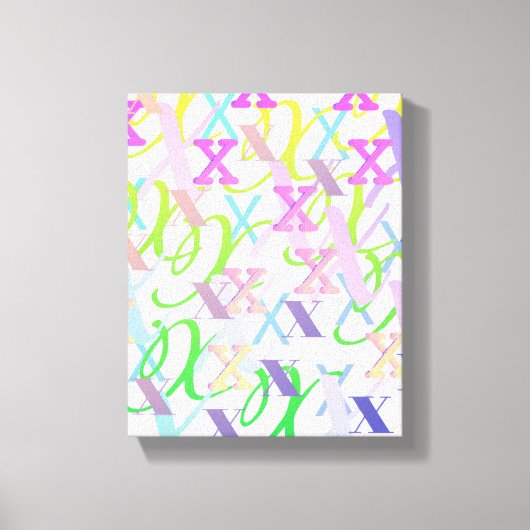 Toile Confettis en forme de lettre "X" (Recto)