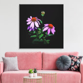 Toile Confleur violet sur noir (Insitu(Salon))