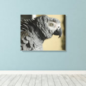 Toile Congo Perroquet gris avec plumes rouillées (Insitu (Plancher de Bois))