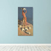 Toile Conjuring Back the Buffalo de Frederic Remington (Insitu (Plancher de Bois))