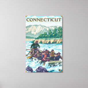 Toile ConnecticutRiver transportant la scène par radeau