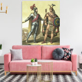 Toile Conquistador avec un chef amérindien (couleur (Insitu(Salon))